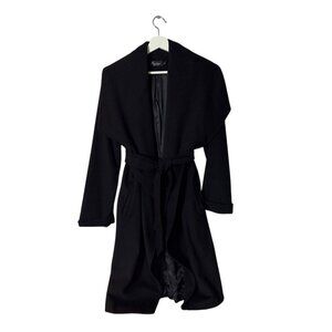 Balvi Womens Black Wool Trench Coat Jacket Size S